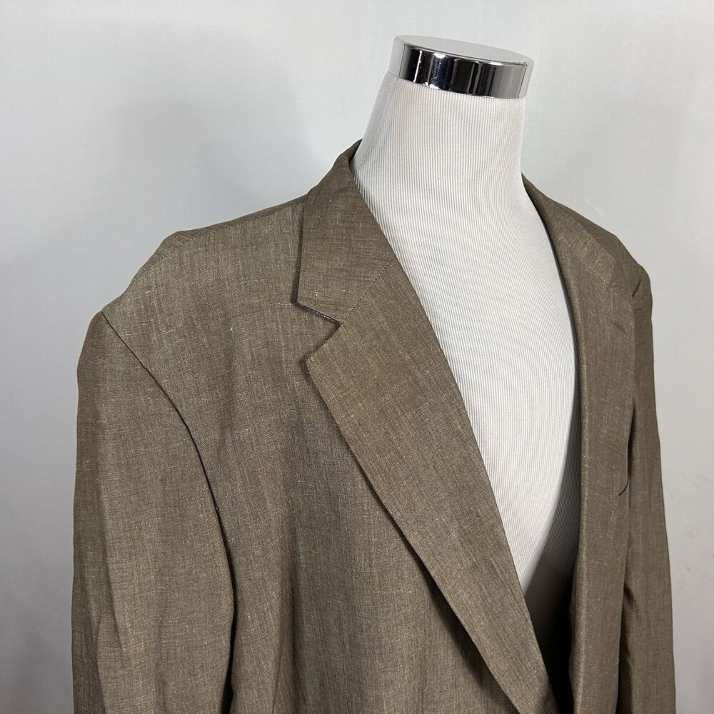 George Foreman 60L Sport Coat Linen Blend Beige Two Button Lined Vented